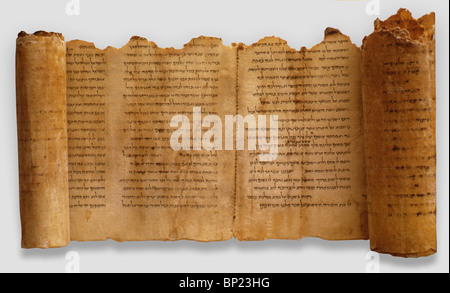 The Temple Scroll  is one of the longest of the Dead sea Scrolls,   discovered in Qumran Stock Photo