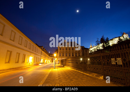 Prague, Mala Strana, Street at night Stock Photo