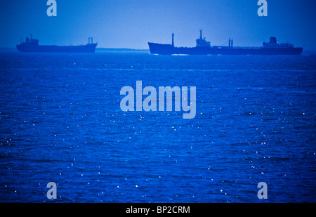Two ships pass in the night Stock Photo