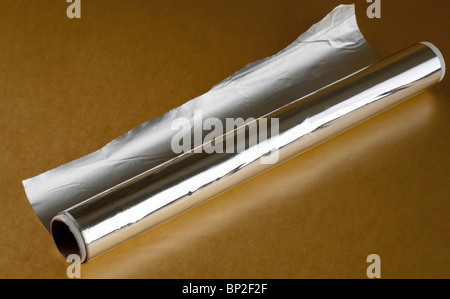 Roll of aluminium foil Stock Photo