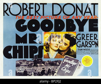 GREER GARSON, ROBERT DONAT POSTER, GOODBYE  MR. CHIPS, 1939 Stock Photo