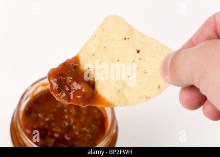 Tortilla Chip close up shot Stock Photo