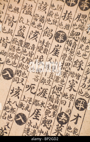 brown antique chinese book page for background Stock Photo