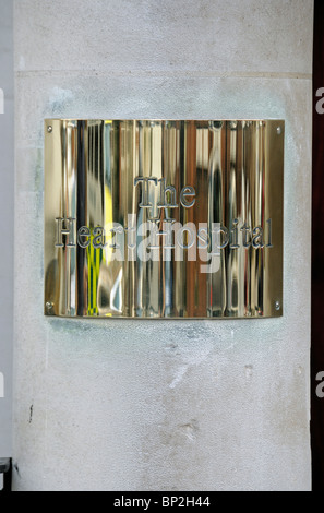 Brass plaque sign outside The Heart Hospital Westmoreland Street Marylebone Central London England UK Stock Photo