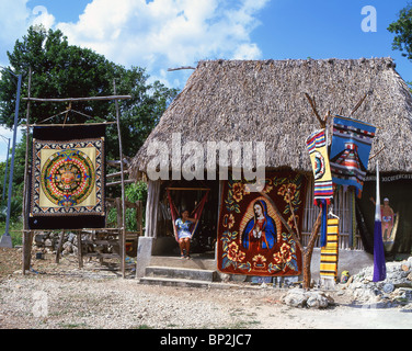 Roadside souvenir stall, Tulum, Quintana Roo State, Mexico Stock Photo