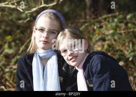 Portrait of two sisters Stock Photo