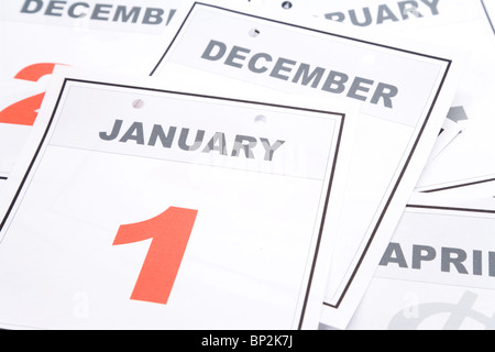 New Year, calendar date January 1 for background Stock Photo