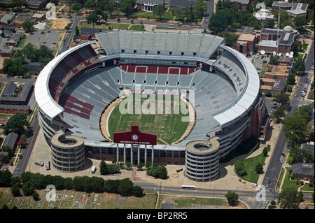 aerial view above Bryant Denny Stadium University of Alabama Tuscaloosa