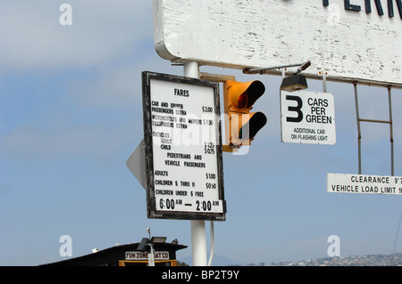 Auto Ferry between Balboa Island, Newport Beach and Pacific Coast Highway. Stock Photo