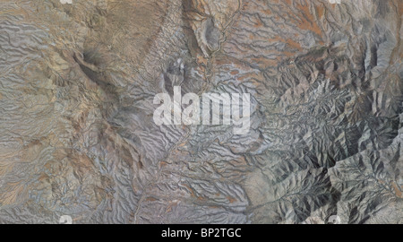 aerial map view above mountain drainage valleys Cochise county Arizona Stock Photo