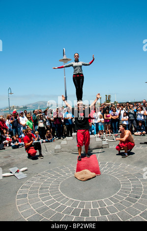 San Francisco: Street entertainers at Fisherman's Wharf. Photo copyright Lee Foster. Photo # casanf104155 Stock Photo