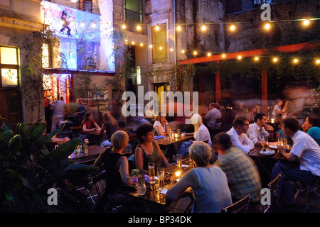 Claerchens Ballhaus, beergarden of the famous traditional dance hall, remaining ballroom of the 1920s, Auguststrasse, Berlin. Stock Photo