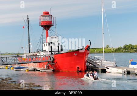 Strangford Lough, at Killinchy, Co. Down, Ireland. Lightship Petrel now called Ballydorn used as yacht clubhouse and restaurant Stock Photo