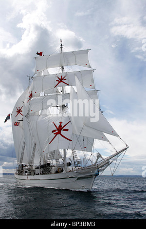 RNOV Shabab Oman at Hartlepool 2010 Tall Ships Race, Village and Marina, Teesside, North Yorkshire, UK Stock Photo