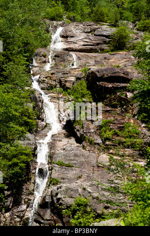 Silver Cascade waterfall in Carroll County, New Hampshire. Stock Photo
