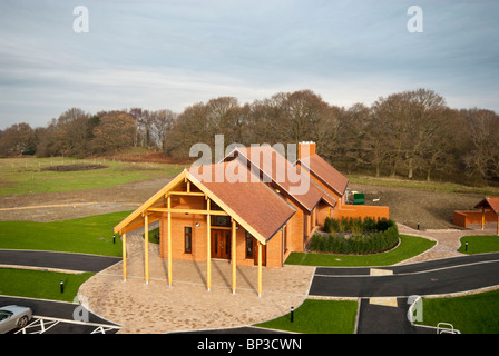 build hedge crematorium exterior end alamy