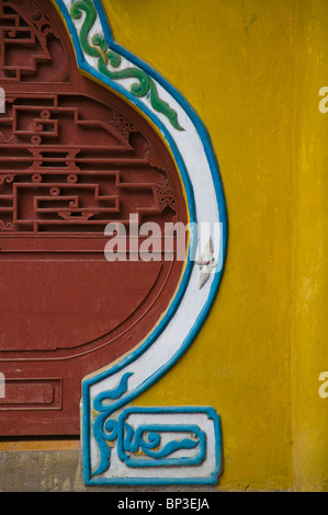 CHINA, Chongqing Province, Fengdu. Fengdu Ghost City / Mingshan- Temple Detail. Stock Photo