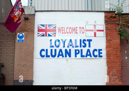 Entrance to Cluan Place, Albertbridge Road, East Belfast. Stock Photo
