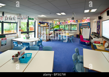 Knights Enham Infant and Junior School unoccupied classroom Stock Photo