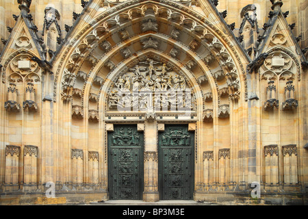 Gothic St Vitus Cathedral Prague Hradcany Czech republic Bohemia Stock Photo