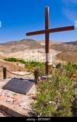 Death Valley Scotty's grave cross, Scotty's Castle, Death Valley