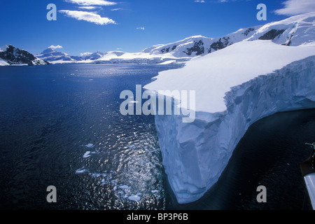 Antarctica, Neumayer Channel, Aerial view of iceberg floating near Gerlache Strait along Anvers Island Stock Photo