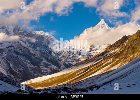 View of Mount Jichu Drake, Bhutan near Sophu lake, Jhomolari Trek Stock Photo