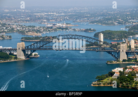 Aerial view Sydney Harbour Bridge Sydney NSW Australia Stock Photo