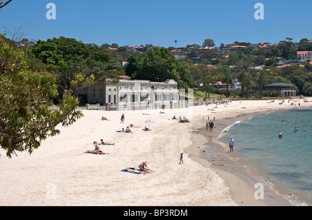 Balmoral Beach with Bathers Pavilion Restaurant Sydney NSW Australia Stock Photo