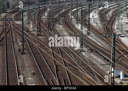 Railway track system of a marshaling station in Maschen, Germany Stock ...