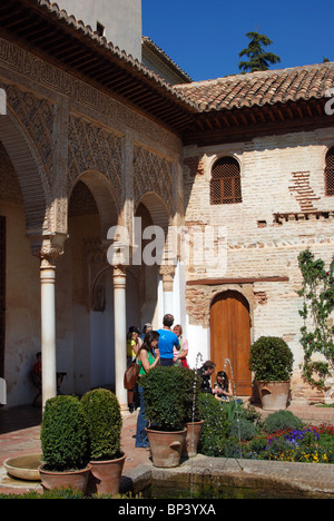 Generalife - Court of the water channel (Patio de la Acquia), Palace of Alhambra, Granada, Granada Province, Andalucia, Spain. Stock Photo