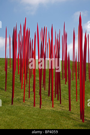 Vmfa Red Reeds Dale Chihuly glass reed sculpture at the Virginia Museum of Fine Arts ...