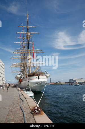 The training ship Danmark in the port of Copenhagen prior to a training cruise. Stock Photo