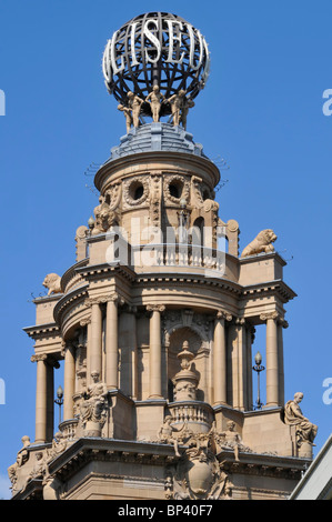 Roof tower of the London Coliseum theater home of the English National Opera West End London England UK Stock Photo