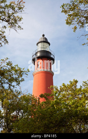 Ponce Inlet, FL - May 2010 - Ponce Inlet Lighthouse, completed in 1887, is the tallest lighthouse in Florida Stock Photo