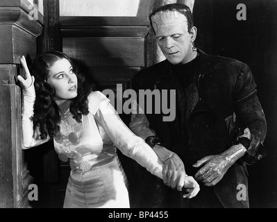 VALERIE HOBSON, BORIS KARLOFF, BRIDE OF FRANKENSTEIN, 1935 Stock Photo