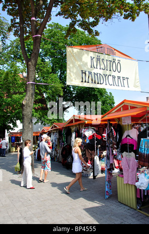 Outdoor craft market, Viru Turg, Tallinn, Harju County, Estonia, Republic of Estonia Stock Photo