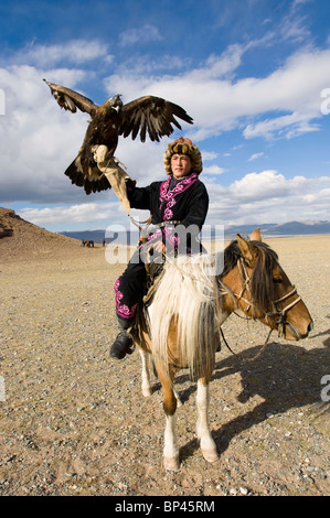 Kazakh hunter at Eagle Festival Stock Photo