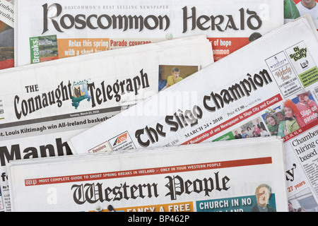 west of republic of ireland local and regional newspapers Stock Photo