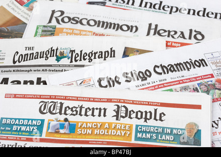 west of republic of ireland local and regional newspapers Stock Photo