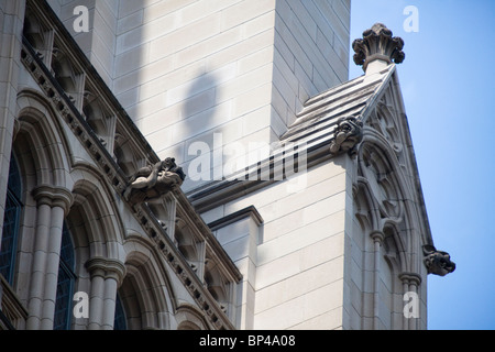 The Washington National Cathedral in Washington, DC is home to more than 200 stone-carved gargoyles. Stock Photo