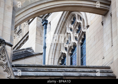 Of neogothic design and architecture, the Washington National Cathedral in Washington, DC is the sixth largest in the world. Stock Photo