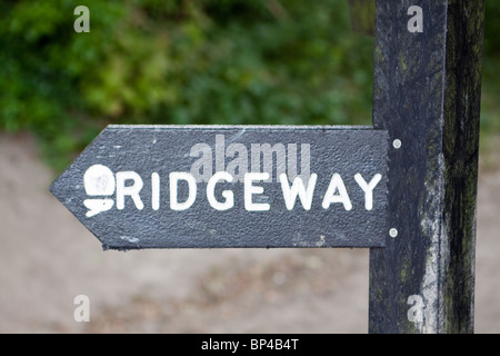 The Ridgeway National Trail follows the ancient Ridgeway from Overton Hill, near Avebury, to Ivinghoe Beacon in Buckinghamshire. Stock Photo