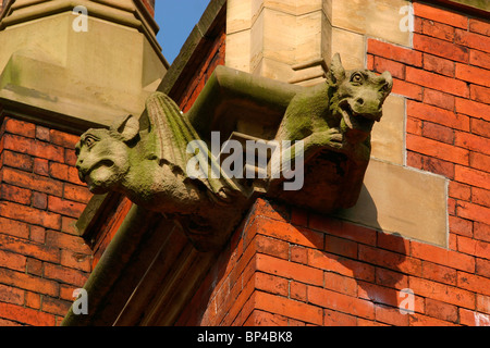 UK, England, Cheshire, Stockport, Cheadle, Abney Hall, architectural detail, of gargoyles
