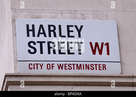 Harley Street sign, London, England, UK Stock Photo