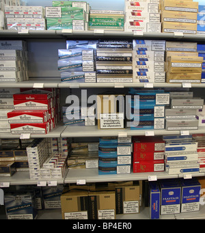 Tobacco cigarettes in Duty Free shop shopping Stock Photo