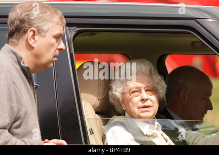 The Queen and Prince Andrew at the Windsor Horse Show Stock Photo