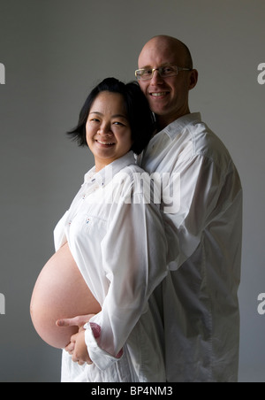 pregnancy love couple Stock Photo