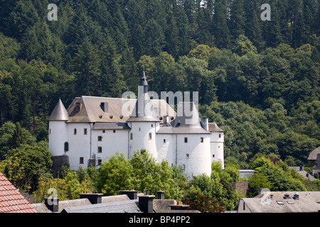 Clervaux Luxembourg Europe EU View of this historic town Castle in the Clerve Valley deep in the Ardennes Stock Photo