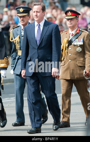 Prince of Wales, Camilla Duchess of Cornwall and Prime minister David Cameron attend the 65th anniversary of victory over Japan. Stock Photo